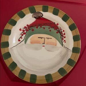 Vietri Christmas Old St Nick Santa Salad/Lunch/Childs Plate